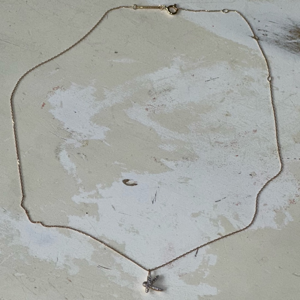 Kendra Scott Diamond and 14k Gold Letter “K” Dainty Chain Pendant